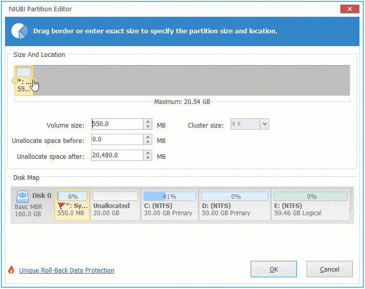 Extend system reserved